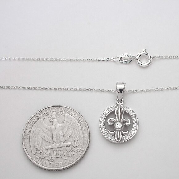 Fleur de Lis 925 Sterling Silver Pendant, Sophisticated Pendant Heritage - Picture 4 of 6